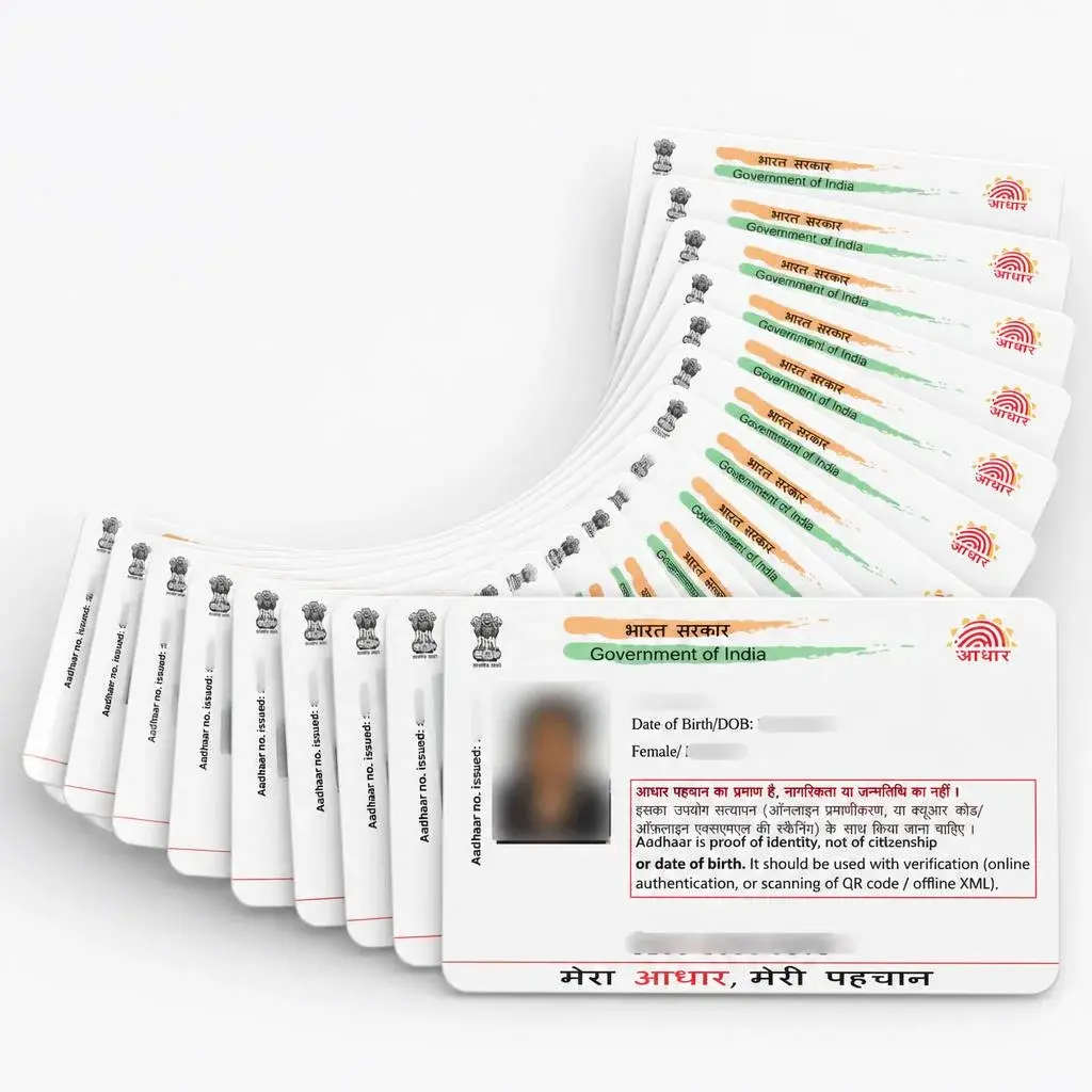 Aadhaar Card PVC card printing service card examples