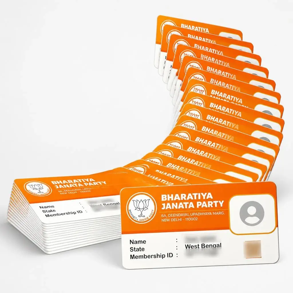 BJP Membership Card PVC card printing service card examples